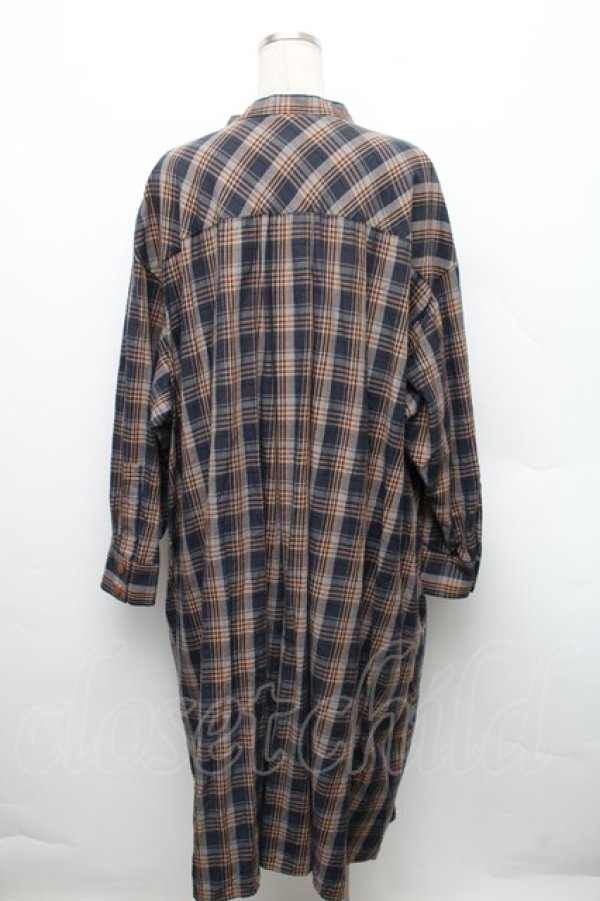 画像2: ヴィヴィアンウエストウッド 中古 / バンドカラーチェックワンピース 00 グレー  S-25-12-28-034-op-AS-ZS (2)