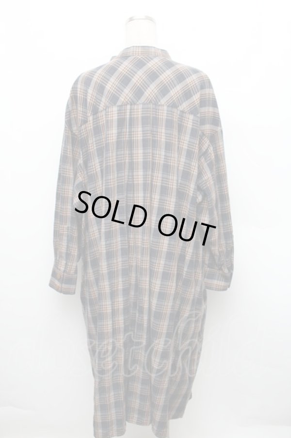 画像2: ヴィヴィアンウエストウッド 中古 / バンドカラーチェックワンピース 00 グレー  S-25-12-28-034-op-AS-ZS (2)