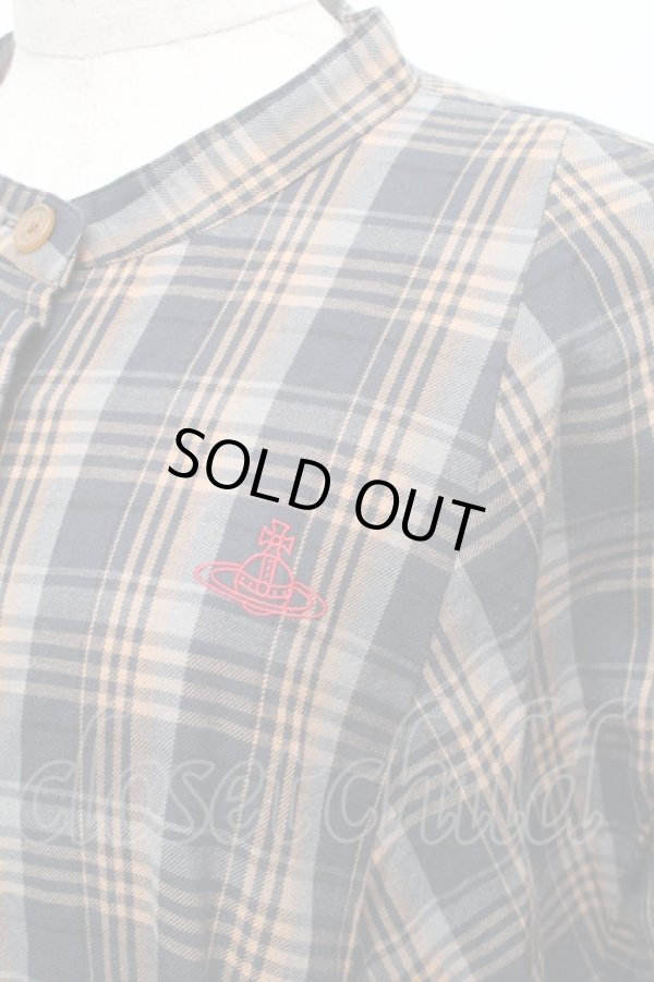 画像3: ヴィヴィアンウエストウッド 中古 / バンドカラーチェックワンピース 00 グレー  S-25-12-28-034-op-AS-ZS (3)