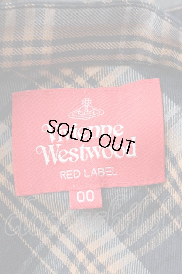 画像4: ヴィヴィアンウエストウッド 中古 / バンドカラーチェックワンピース 00 グレー  S-25-12-28-034-op-AS-ZS (4)