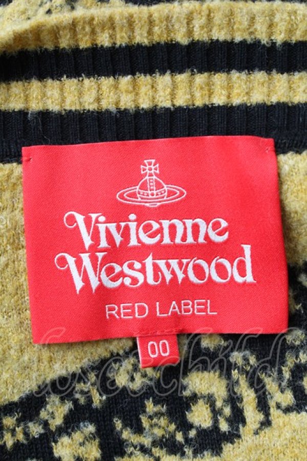 画像4: ヴィヴィアンウエストウッド 中古 / フレーム柄ニットカーディガン 00 黒ｘイエロー  S-25-12-28-035-to-AS-ZS (4)