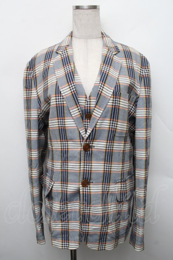画像3: ヴィヴィアンウエストウッド MAN 中古 / SU/3ピースチェックセットアップ 44 紺  S-25-12-28-036-jc-AS-ZS (3)