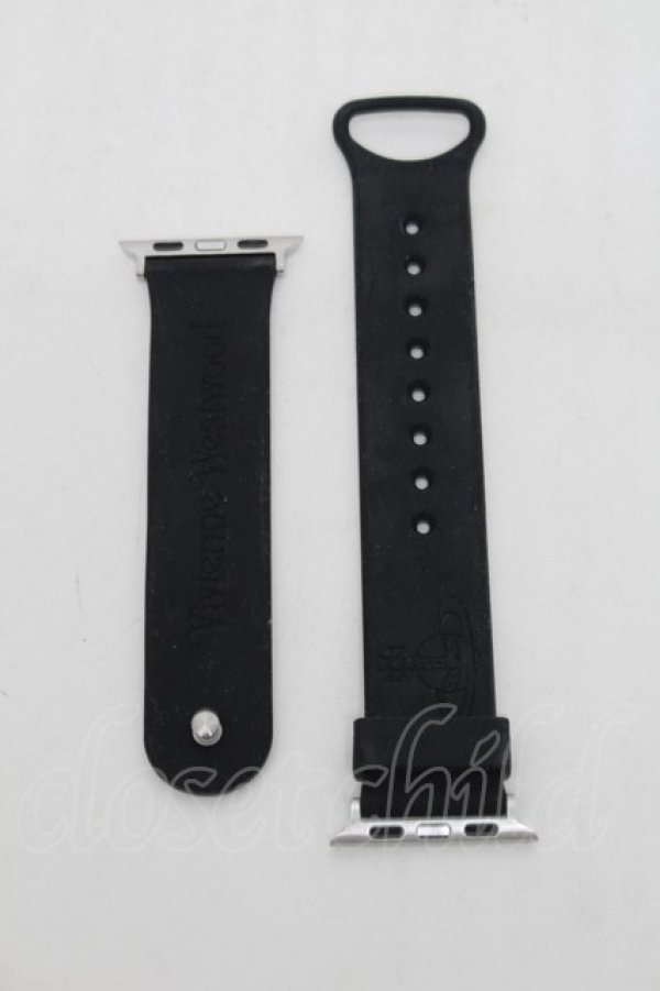 画像2: ヴィヴィアンウエストウッド 中古 / strap made for Apple Watch  黒  S-25-12-28-001-gd-AS-ZS (2)