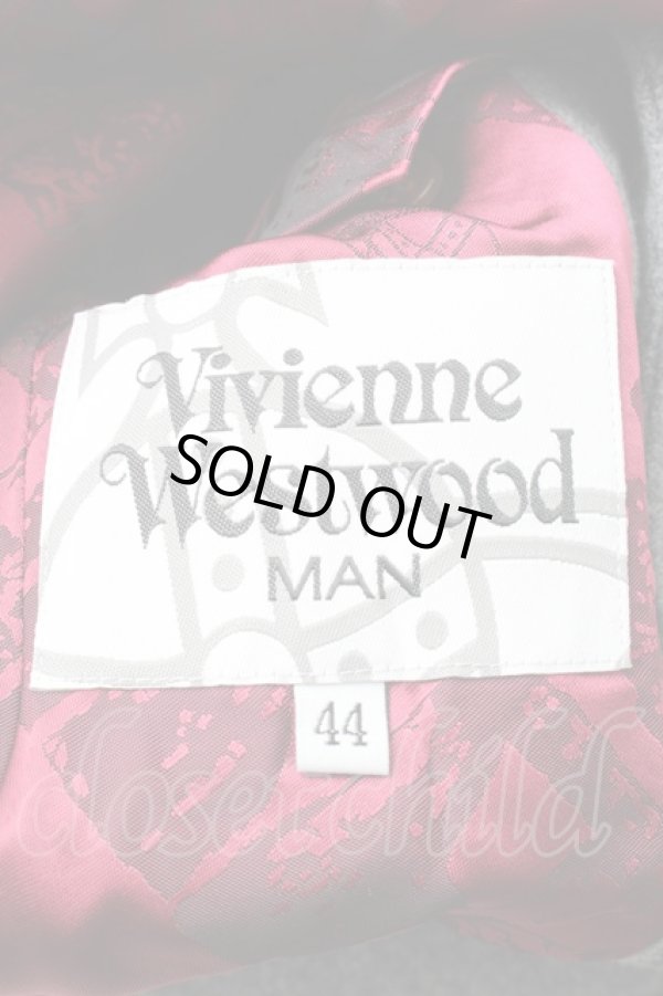 画像4: ヴィヴィアンウエストウッド MAN 中古 / CO/メルトンミントカラーコート 44 グレー  S-25-12-28-042-co-AS-ZS (4)