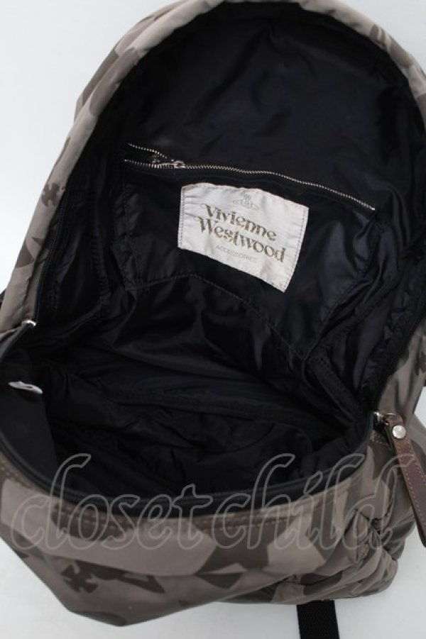画像5: ヴィヴィアンウエストウッド 中古 / ナイロンリュックサック  カーキ  S-25-12-28-016-ba-AS-ZS (5)
