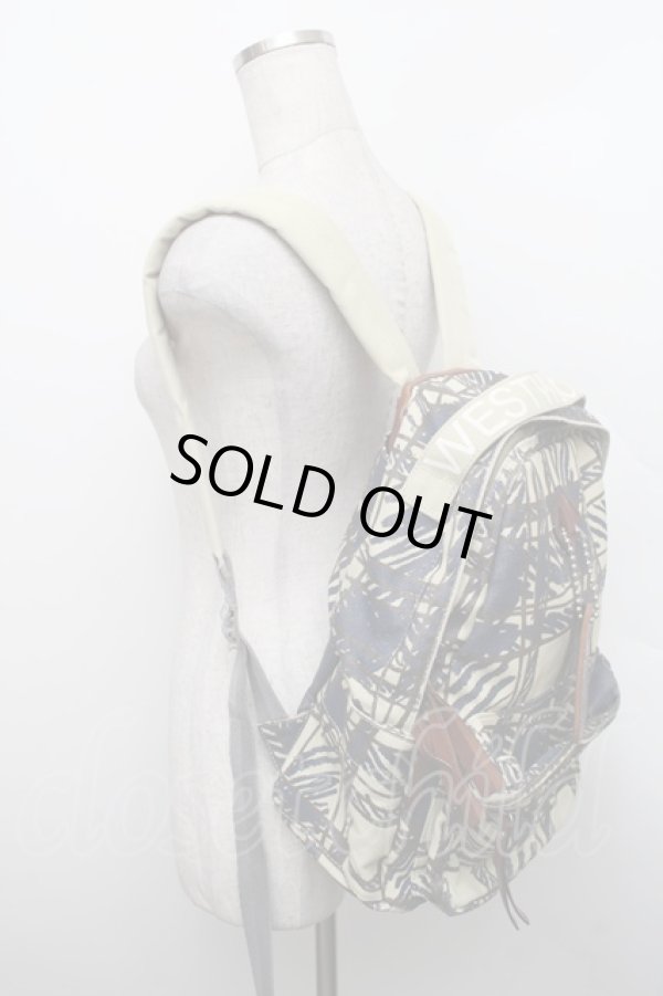 画像7: ヴィヴィアンウエストウッド MAN 中古 / スクリブルチェックリュック  ベージュｘ紺  S-25-12-28-017-ba-AS-ZS (7)