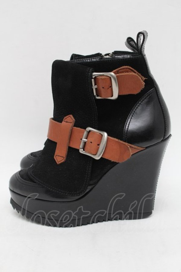 画像2: ヴィヴィアンウエストウッド 中古 / ウェッジソールボンテージブーツ 38 黒  S-25-12-28-021-sh-HR-ZS (2)