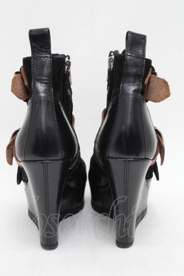 画像3: ヴィヴィアンウエストウッド 中古 / ウェッジソールボンテージブーツ 38 黒  S-25-12-28-021-sh-HR-ZS (3)