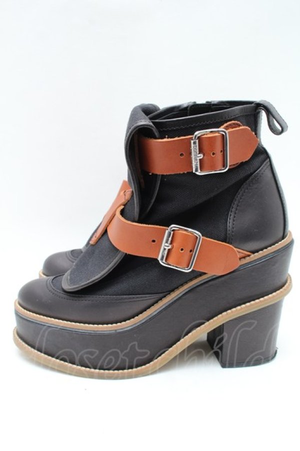 画像2: ヴィヴィアンウエストウッド 中古 / Ｗベルトショートブーツ 39 黒  S-26-01-25-031-sh-AS-ZS (2)