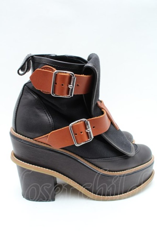 画像3: ヴィヴィアンウエストウッド 中古 / Ｗベルトショートブーツ 39 黒  S-26-01-25-031-sh-AS-ZS (3)