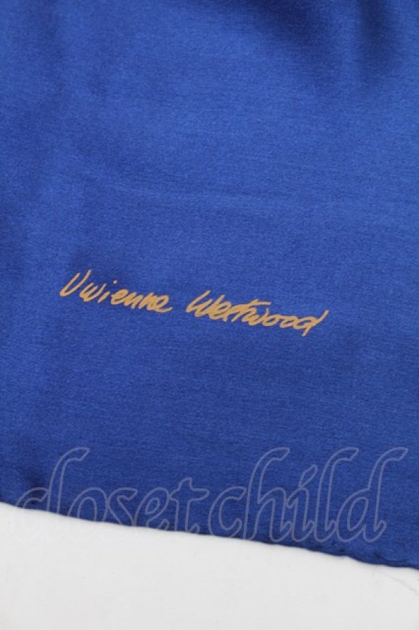 画像4: ヴィヴィアンウエストウッド 中古 / ハートフレームスカーフ  青  S-26-01-25-032-gd-AS-ZS (4)