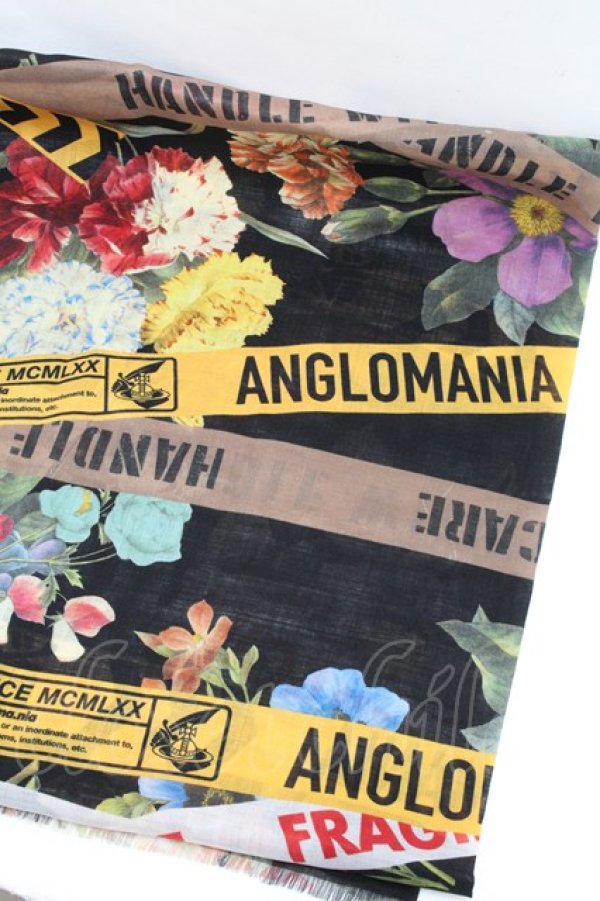 画像2: ヴィヴィアンウエストウッド 中古 / フラワーテープスカーフ  黒  S-26-01-25-033-gd-AS-ZS (2)