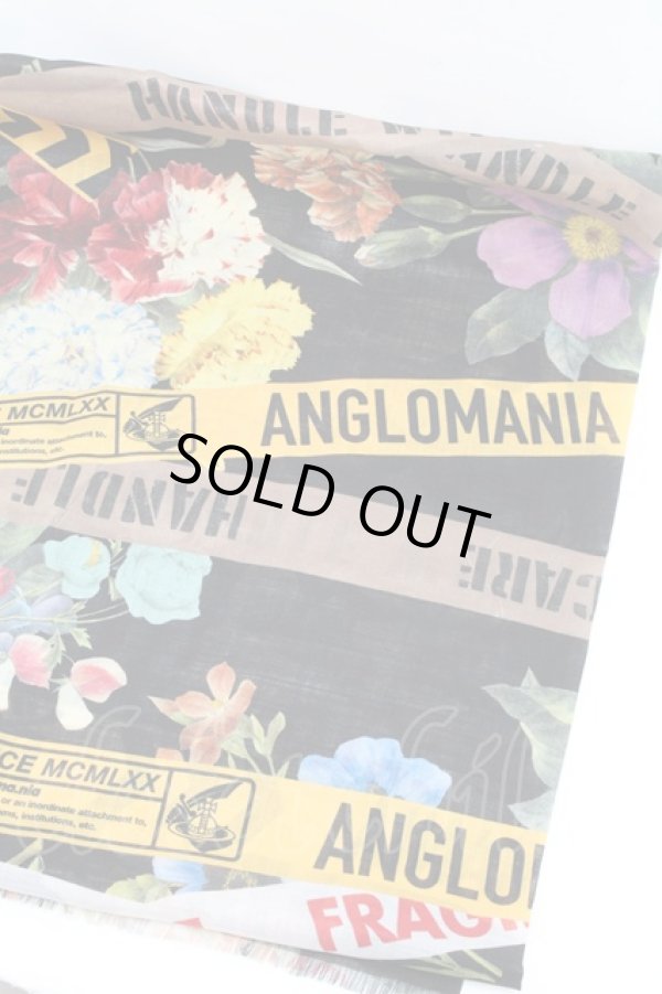 画像2: ヴィヴィアンウエストウッド 中古 / フラワーテープスカーフ  黒  S-26-01-25-033-gd-AS-ZS (2)