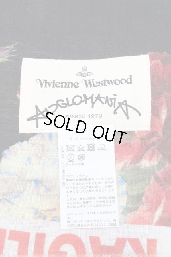 画像3: ヴィヴィアンウエストウッド 中古 / フラワーテープスカーフ  黒  S-26-01-25-033-gd-AS-ZS (3)