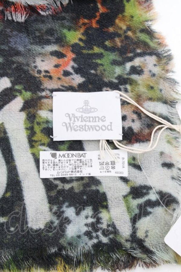 画像4: ヴィヴィアンウエストウッド 中古 / FREEDOM FIGHTER FLOWER スカーフ  マルチ  S-26-01-25-034-gd-AS-ZS (4)