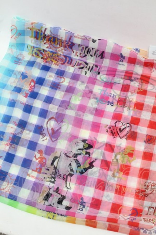 画像2: ヴィヴィアンウエストウッド 中古 / ギンガムチェックストール  マルチ  S-26-01-25-036-gd-AS-ZS (2)