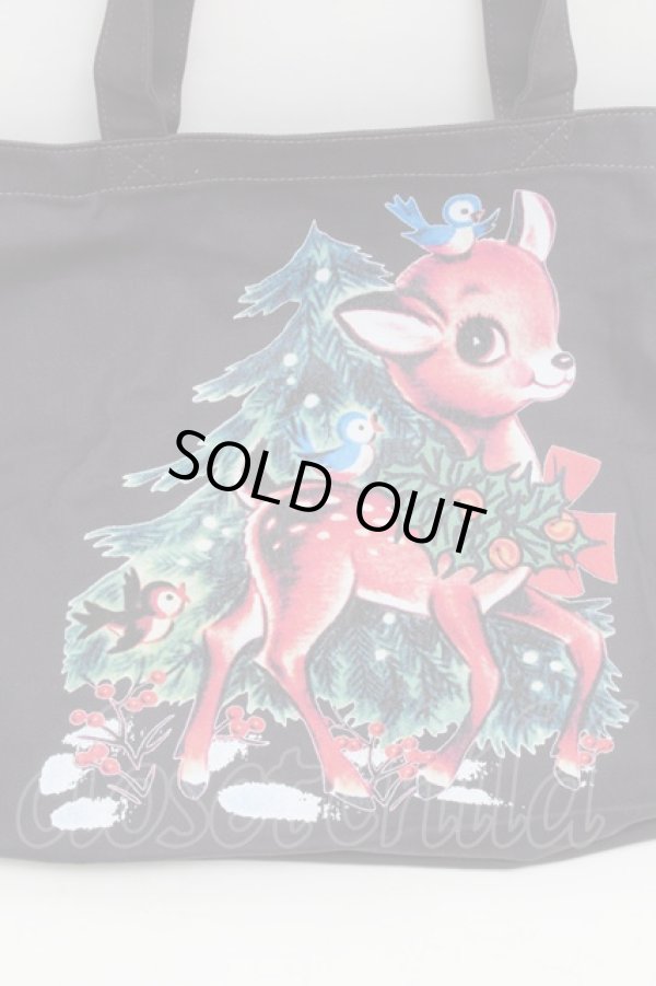 画像3: ヴィヴィアンウエストウッド 中古 / BAMBI PRINT TOTE バッグ  黒  S-26-01-25-038-ba-HR-ZS (3)