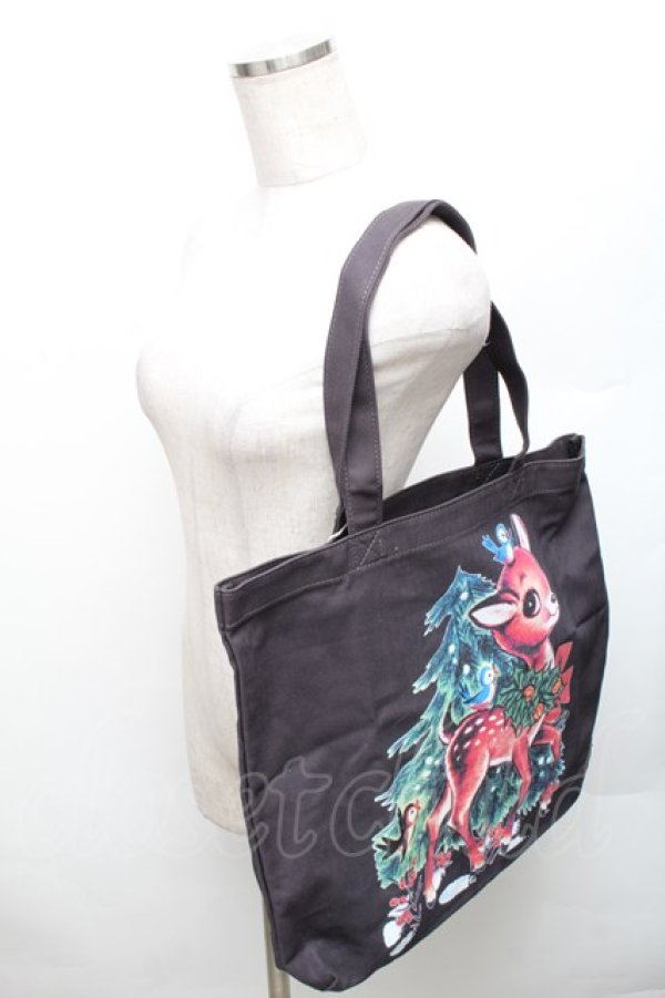 画像5: ヴィヴィアンウエストウッド 中古 / BAMBI PRINT TOTE バッグ  黒  S-26-01-25-038-ba-HR-ZS (5)