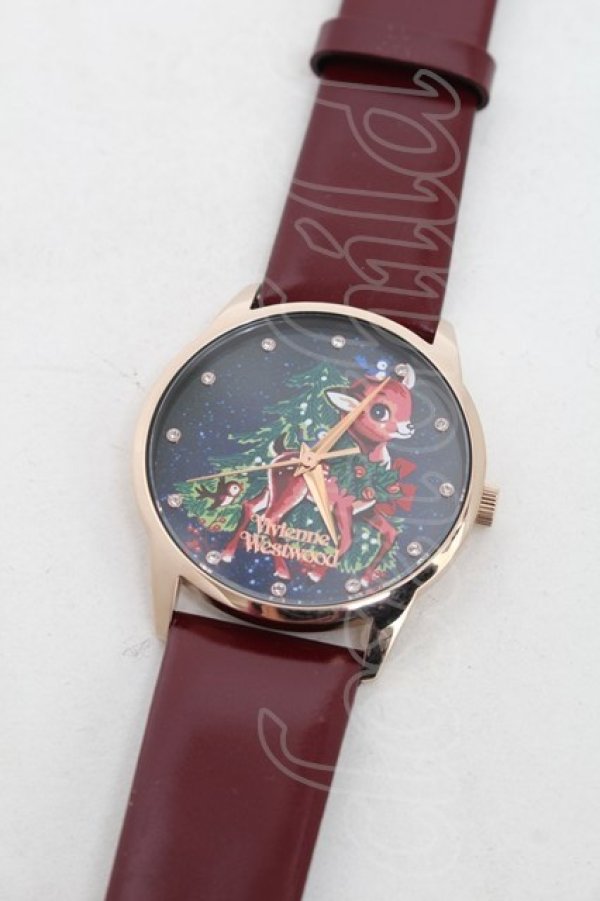 画像2: ヴィヴィアンウエストウッド 中古 / クリスマス限定バンビウォッチ  ワイン  S-26-01-25-007-ac-AS-ZS (2)