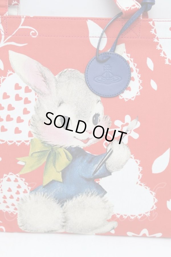 画像3: ヴィヴィアンウエストウッド 中古 / PAINTING BUNNYトートバッグ  赤  S-26-01-25-045-ba-AS-ZS (3)
