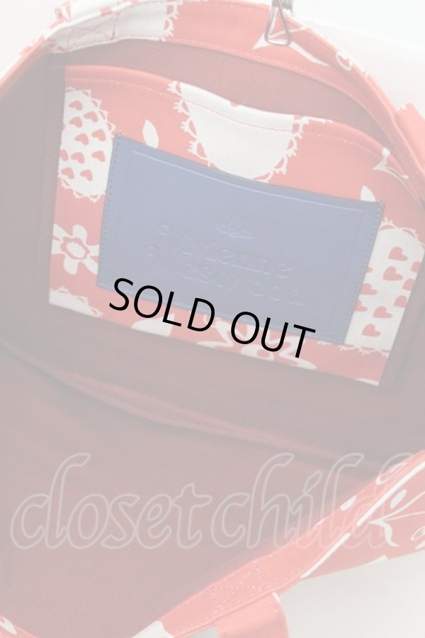 画像4: ヴィヴィアンウエストウッド 中古 / PAINTING BUNNYトートバッグ  赤  S-26-01-25-045-ba-AS-ZS (4)