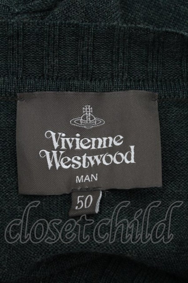 画像4: ヴィヴィアンウエストウッド MAN 中古 / ROUGHLY STITCHED ORBnニット 50 グリーン  S-26-01-25-052-to-AS-ZS (4)