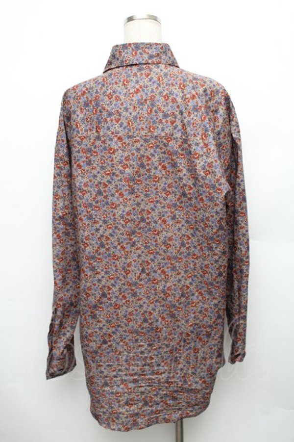 画像2: ヴィヴィアンウエストウッド MAN 中古 / KISS ME KITTY FLORETS ビッグクラシックシャツ  ベージュ  S-26-01-25-053-bl-AS-ZS (2)