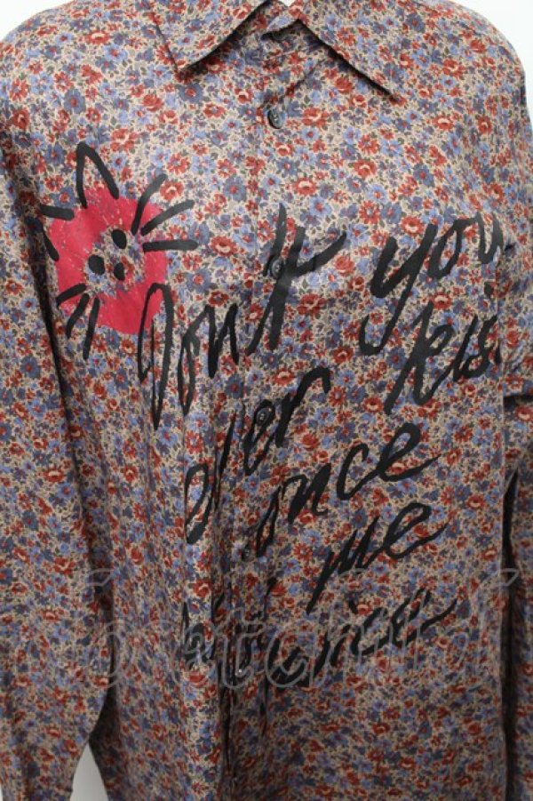 画像3: ヴィヴィアンウエストウッド MAN 中古 / KISS ME KITTY FLORETS ビッグクラシックシャツ  ベージュ  S-26-01-25-053-bl-AS-ZS (3)