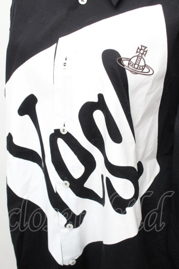 画像3: ヴィヴィアンウエストウッド MAN 中古 / “Yes!” ビッグクラシックシャツ  黒  S-26-01-25-055-bl-AS-ZS (3)