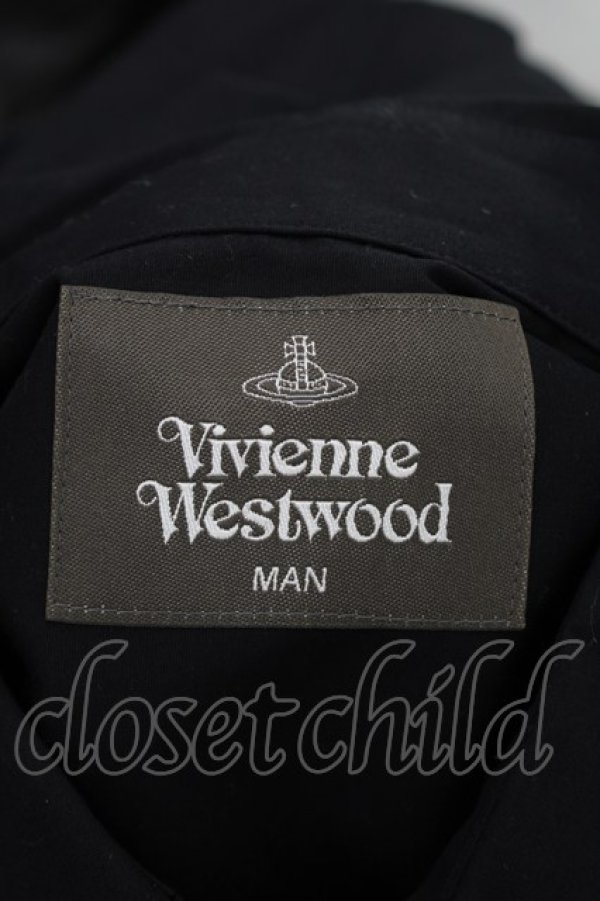 画像4: ヴィヴィアンウエストウッド MAN 中古 / “Yes!” ビッグクラシックシャツ  黒  S-26-01-25-055-bl-AS-ZS (4)