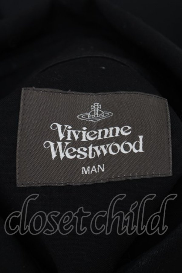 画像5: ヴィヴィアンウエストウッド 中古 / RIFFLEシャツ  黒  S-26-01-25-057-bl-AS-ZS (5)