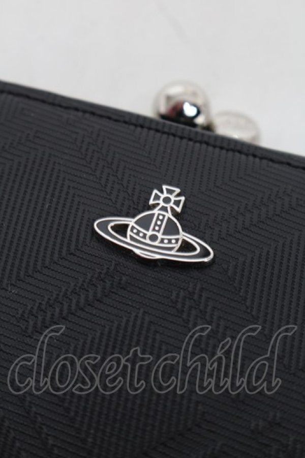 画像3: ヴィヴィアンウエストウッド 中古 / バイアスチェックエンボスレザー折財布  黒  S-26-01-25-009-wa-AS-ZS (3)