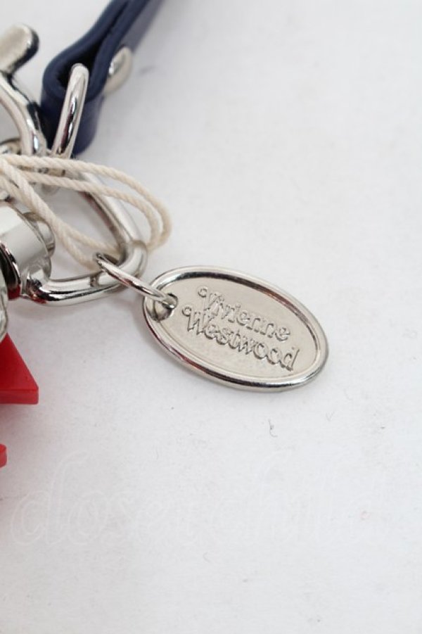 画像4: ヴィヴィアンウエストウッド 中古 / グローブホルダー  紺ｘ赤  S-26-01-25-023-ac-AS-ZS (4)