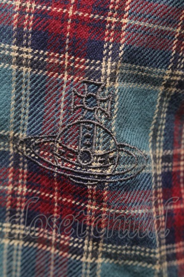 画像4: ヴィヴィアンウエストウッド MAN 中古 / チェック半袖シャツ 46 グレーｘ赤  S-26-02-25-040-to-AS-ZS (4)