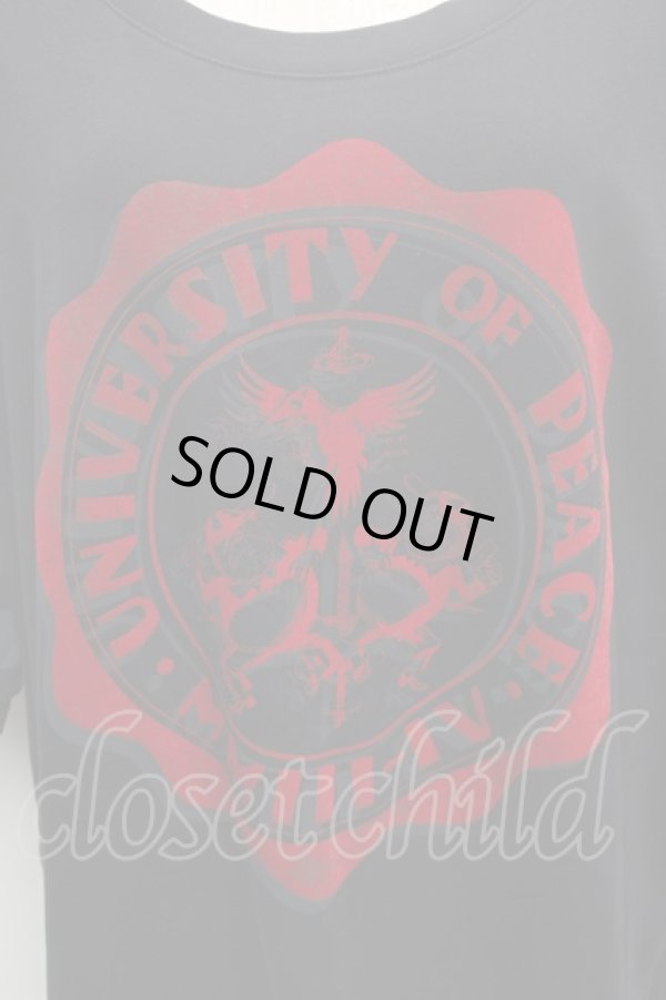 画像3: ANGLOMANIA 中古 / "UNIVERSITY OF PEACE" Tシャツ M 黒ｘ赤  S-26-02-25-041-ts-HR-ZS (3)