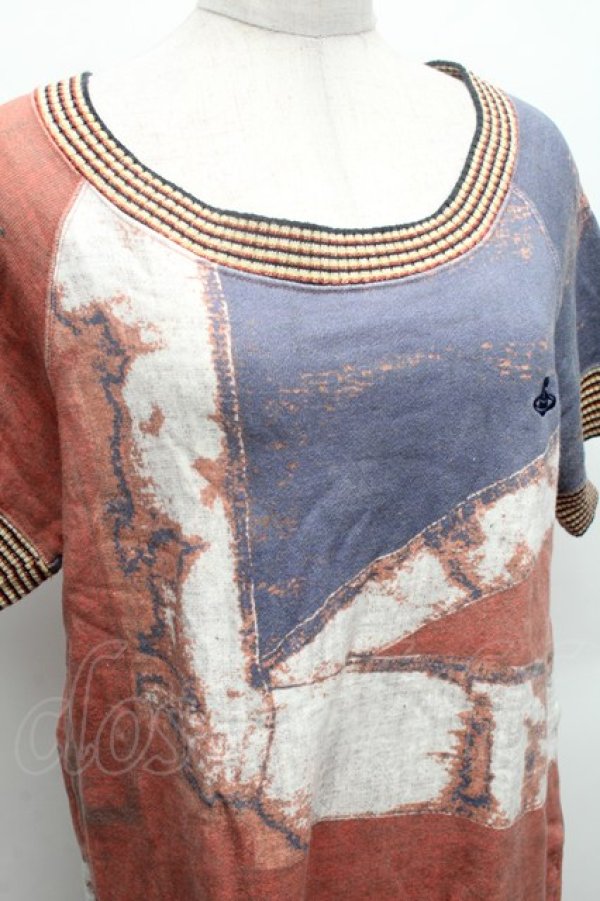 画像3: ヴィヴィアンウエストウッド 中古 / ユニオンジャック半袖スウェット 2 赤ｘ青  S-26-02-25-044-to-AS-ZS (3)