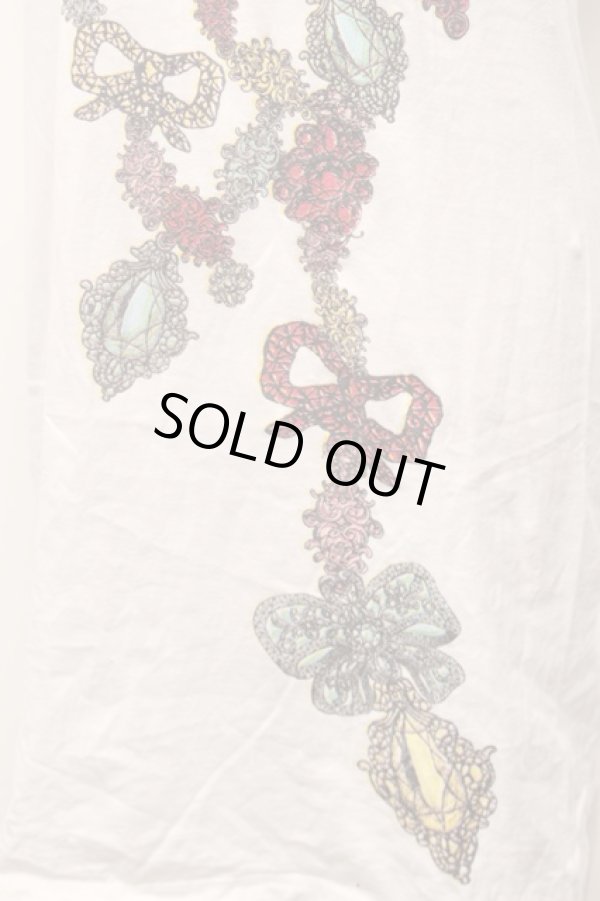 画像4: ANGLOMANIA 中古 / ネックレスプリントカットソーワンピース M 白  S-26-02-25-048-op-AS-ZS (4)