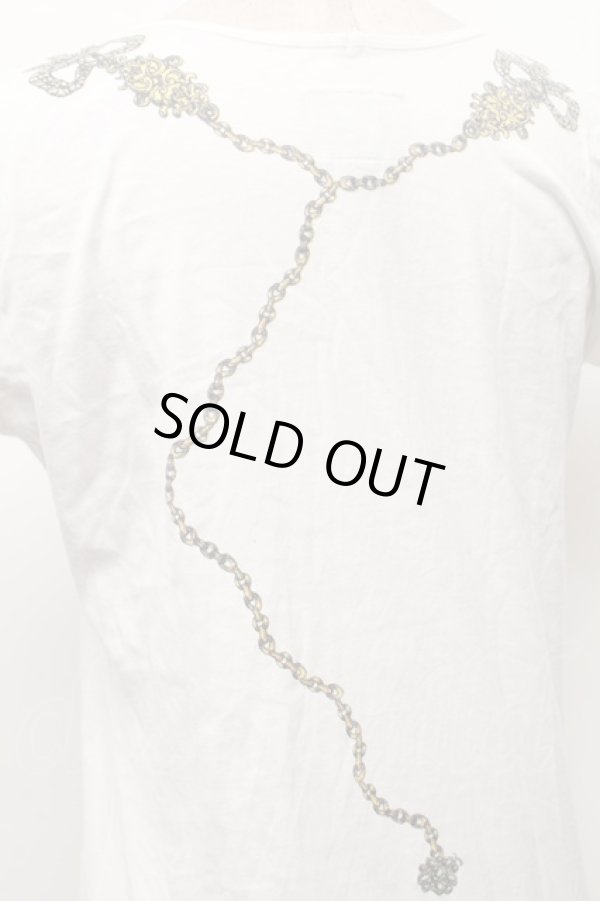 画像5: ANGLOMANIA 中古 / ネックレスプリントカットソーワンピース M 白  S-26-02-25-048-op-AS-ZS (5)