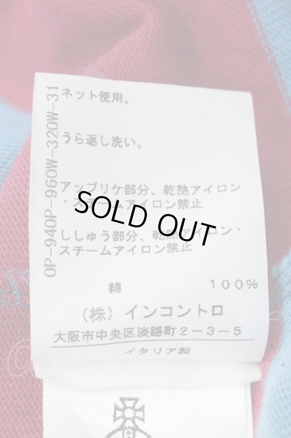 画像9: ANGLOMANIA 中古 / ボーダーポロワンピース S サックスｘワイン  S-26-02-25-052-op-AS-ZS (9)