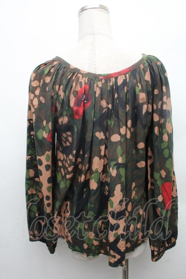 画像2: ヴィヴィアンウエストウッド 中古 / カモフラージュ柄シャーリングカットソー 36 マルチ  S-26-02-25-057-to-HR-ZS (2)