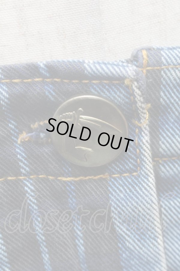 画像3: ANGLOMANIA 中古 / チェックデニムスカート 29 ブルー  S-26-02-25-062-sk-AS-ZS (3)