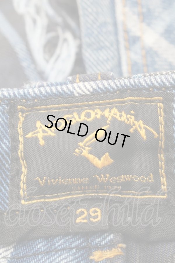 画像6: ANGLOMANIA 中古 / チェックデニムスカート 29 ブルー  S-26-02-25-062-sk-AS-ZS (6)