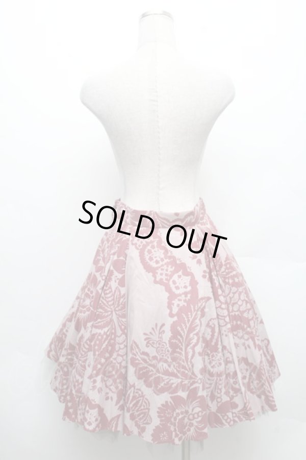 画像2: ヴィヴィアンウエストウッド 中古 / パニエスカート 1 ピンクｘワイン  S-26-02-25-066-sk-AS-ZS (2)