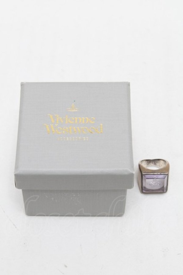 画像6: ヴィヴィアンウエストウッド 中古 / スクエアオーブリング XS シルバーｘ紫  S-26-02-25-024-rg-AS-ZS (6)