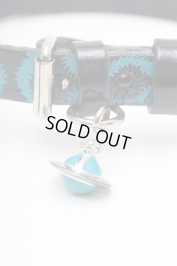 画像2: ヴィヴィアンウエストウッド 中古 / スクイグルチョーカー  黒ｘブルー  S-26-02-25-028-ac-AS-ZS (2)