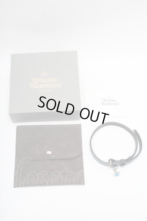 画像3: ヴィヴィアンウエストウッド 中古 / スクイグルチョーカー  黒ｘブルー  S-26-02-25-028-ac-AS-ZS (3)