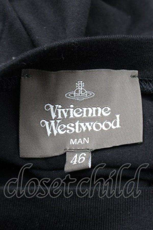 画像4: ヴィヴィアンウエストウッド MAN 中古 / NOUGHTS AND CROSSES MANリラックスTシャツ 46 黒  S-26-03-08-027-ts-AS-ZS (4)