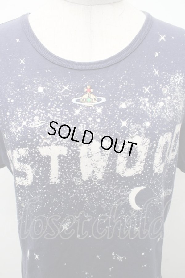 画像3: ヴィヴィアンウエストウッド 中古 / TS/カラーオーブ刺繍ミルキーウェイTシャツ L 紺  S-26-03-08-031-ts-AS-ZS (3)