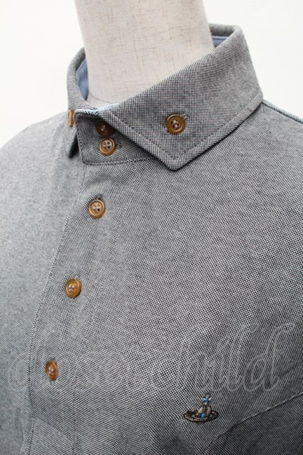 画像3: ヴィヴィアンウエストウッド MAN 中古 / オーブ刺繍ポロシャツ 46 グレー  S-26-03-08-033-ts-HR-ZS (3)