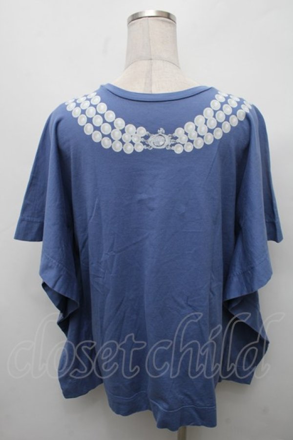 画像2: ヴィヴィアンウエストウッド 中古 / ネックレスプリントTシャツ  ブルー  S-26-03-08-034-to-AS-ZS (2)
